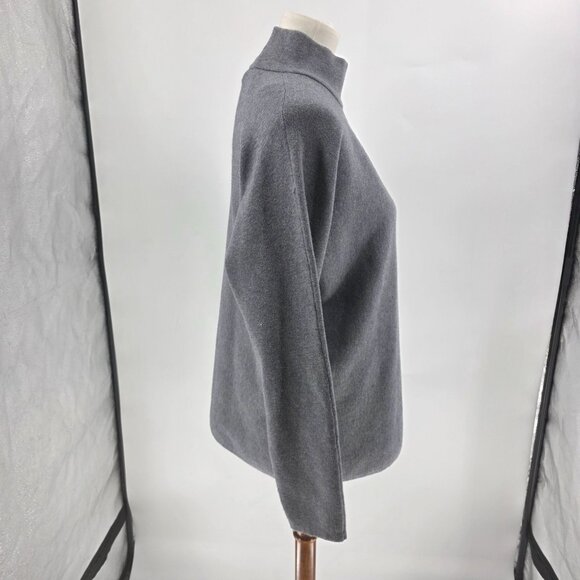 Alison Sheri Womens Colorblock Turtleneck Sweater S Gray & White Viscose Blend - Picture 10 of 15